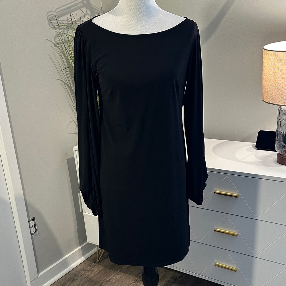 Laundry By Shelli Segal Black Long Sleeve Dress